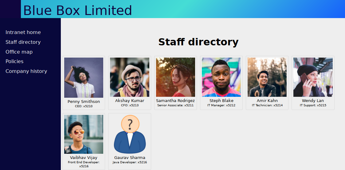 The Mocktranet staff directory, now with personnel photos.  The site has a nicer looking blue and grey style to it.