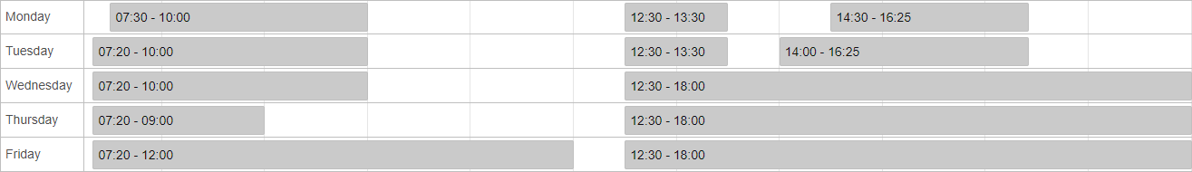 My time sheet while tag-team parenting.  My working hours are split across the day.