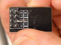 Small circuit board showing the GPIO pins, with one bent at a 90 degree angle.
