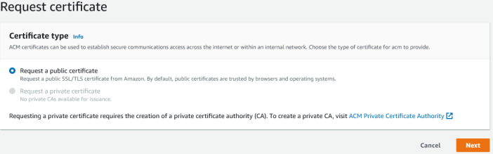 Initial certificate request form as described above.