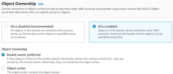 Object ownership form as described above.