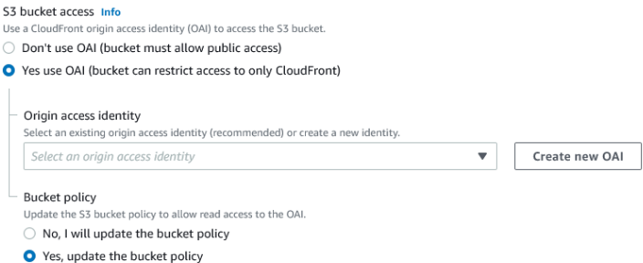 Specify the S3 bucket access via this form, as described above.