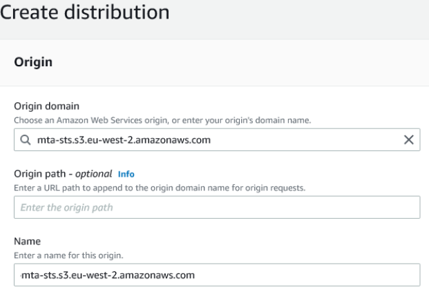 The form to create a distribution - specifying its origin.