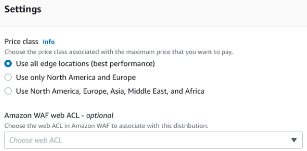 Price settings as described above.