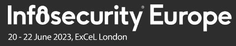 The "Infosecurity Europe" logo, dates and location (20-22 June 2023, ExCeL London).